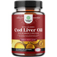 Icelandic Cod Liver Oil Softgels - Wild Caught EPA DHA Omega 3 Fish Oil 1000Mg per Serving - Burpless Fish Oil Supplement with Vitamin D3 and a for Heart Joint Brain and Immune Support