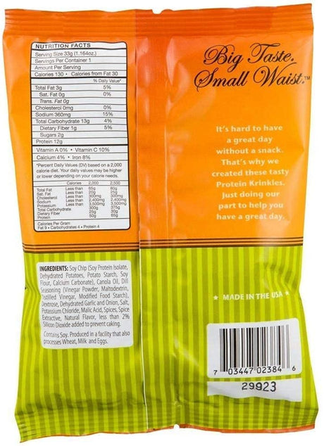 Nutriwise - Diet Protein Chips | Dill Pickle Krinkles | 7/Bags | High Protein, Gluten Free, Low Fat, Low Calorie, Low Sugar, High Carb, Hunger Control