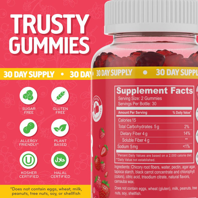 Desired Life Sugar Free Prebiotic Fiber Gummies for Adults and Kids Mixed Berry Flavor Plant Fiber Supplement for Women and Men, Daily Fiber for Digestive Health and Regularity 60 Count (Pack of 1)