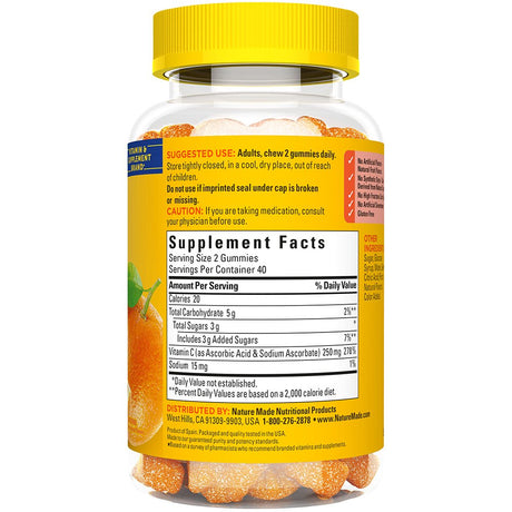 Nature Made Vitamin C Gummies 250 Mg, 80 Count, for Immune Support