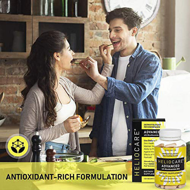 Heliocare Advanced Nicotinamide B3 Supplement: Niacinamide 250Mg and Fernblock PLE Extract 120Mg per Capsule - Helps Support Skin Cell Health W/Antioxidant Rich Vitamin B3 Niacin - 120 Vegan Capsules