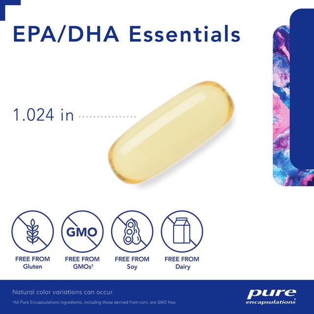 Pure Encapsulations EPA/DHA Essentials | Fish Oil Concentrate Supplement to Support Cardiovascular Health and Daily Wellness* | 180 Softgel Capsules