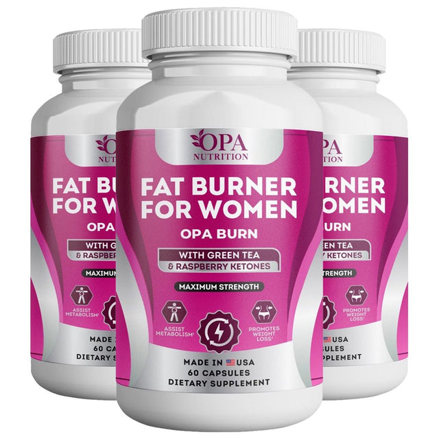 OPA Burn Green Tea Fat Burner for Women with Raspberry Ketone - 60 Ct.