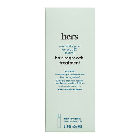 Hers Minoxidil 5% Topical Foam, Hair Regrowth Treatment for Women, 2.11 Fl Oz