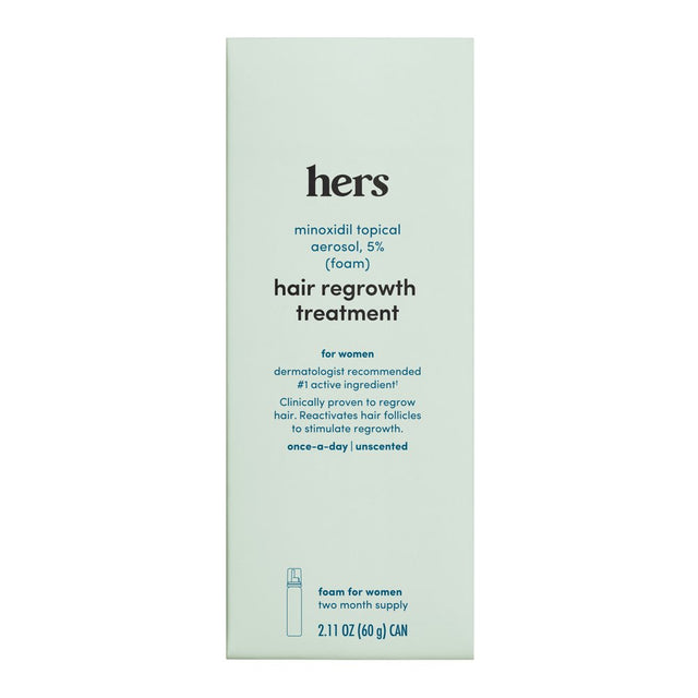 Hers Minoxidil 5% Topical Foam, Hair Regrowth Treatment for Women, 2.11 Fl Oz