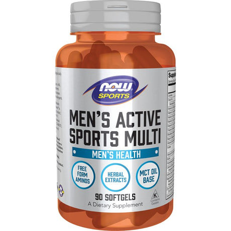 NOW Sports Nutrition, Men'S Extreme Sports Multi with Free-Form Amino Acids, ZMA®, Tribulus, MCT Oil, and Herbal Extracts, 90 Softgels