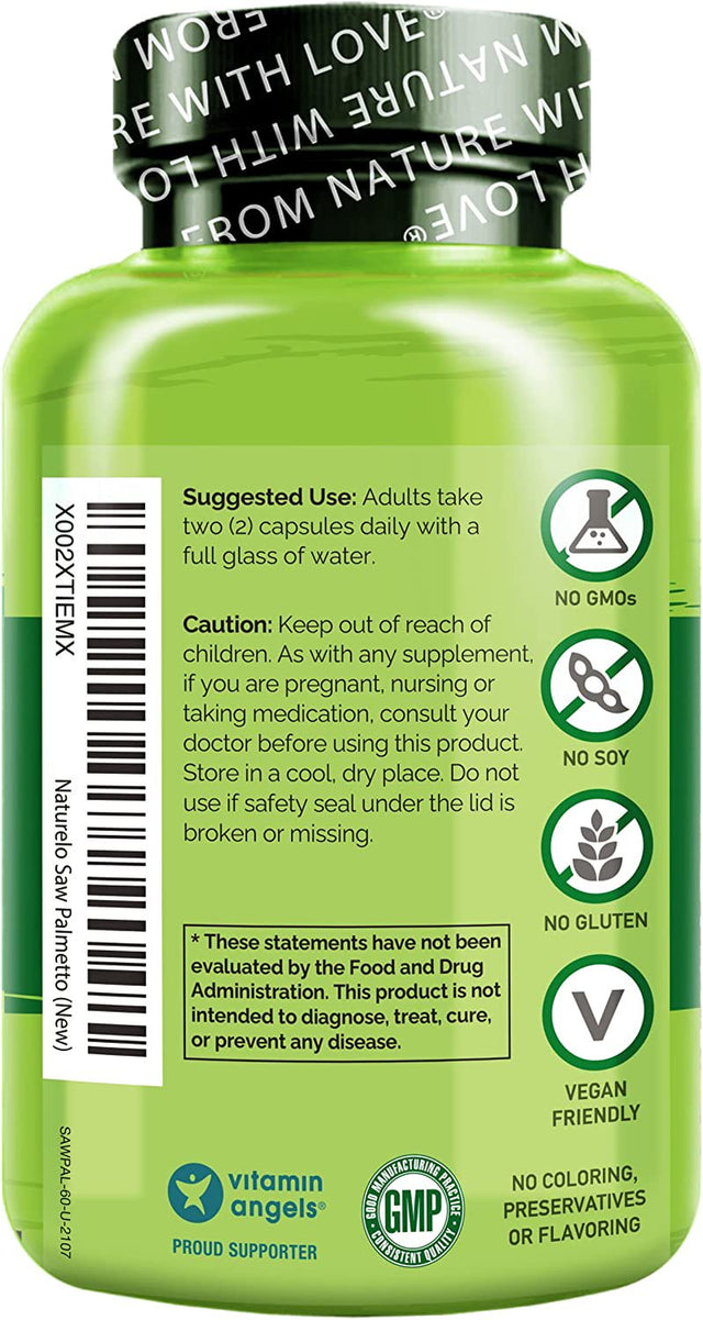 NATURELO Prostate & Urinary Health, Comprehensive Formula with Saw Palmetto, Pygeum, Tumeric, Plant Sterols, Broccoli and Lycopene, 60 Vegetarian Capsules