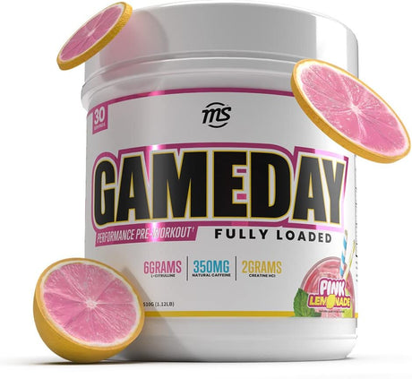 Man Sports Game Day Pre-Workout Supplement - Taurine - Creatine HCL - 30 Servings - Pink Lemonade