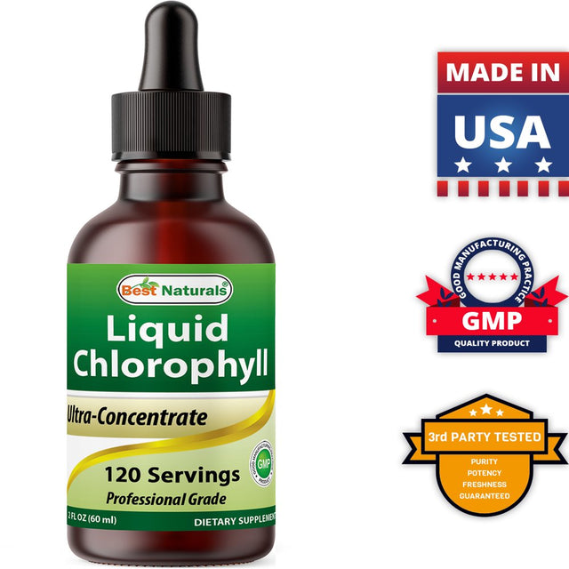 Best Naturals Liquid Chlorophyll Drops 50 Mg per Serving 120 Servings per Bottle | 2 FL OZ | Supports Healthy Energizing, Alkalization, Healthy Oxygenation | Digestion and Immune System Support