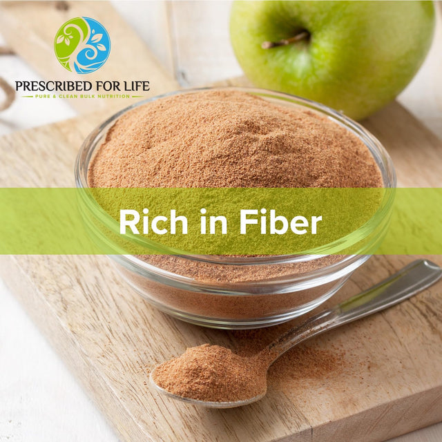 Prescribed for Life Apple Fiber Powder | Natural Apple Pectin Fiber Supplement for Digestive Health | Whole Apple Concentrate Powder | Vegan, Non GMO, Gluten Free (12 Oz / 340 G)