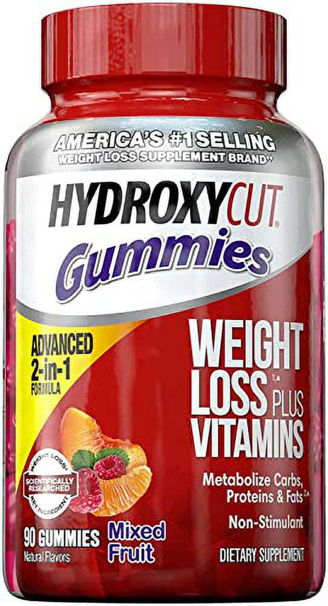 Weight Loss Gummies | Hydroxycut Caffeine-Free Gummy Weight Loss for Women & Men | Non-Stim Weight Loss Supplement | Metabolism Booster for Weight Loss | Weightloss Supplements | 90 Count (Pack of 1)