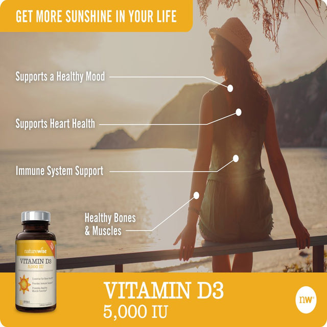 Naturewise Vitamin D3 5000 IU (125Mcg) 360 Softgels