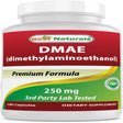 Best Naturals DMAE Supplement 250 Mg 180 Capsules | Dimethylaminoethanol Bitartrate