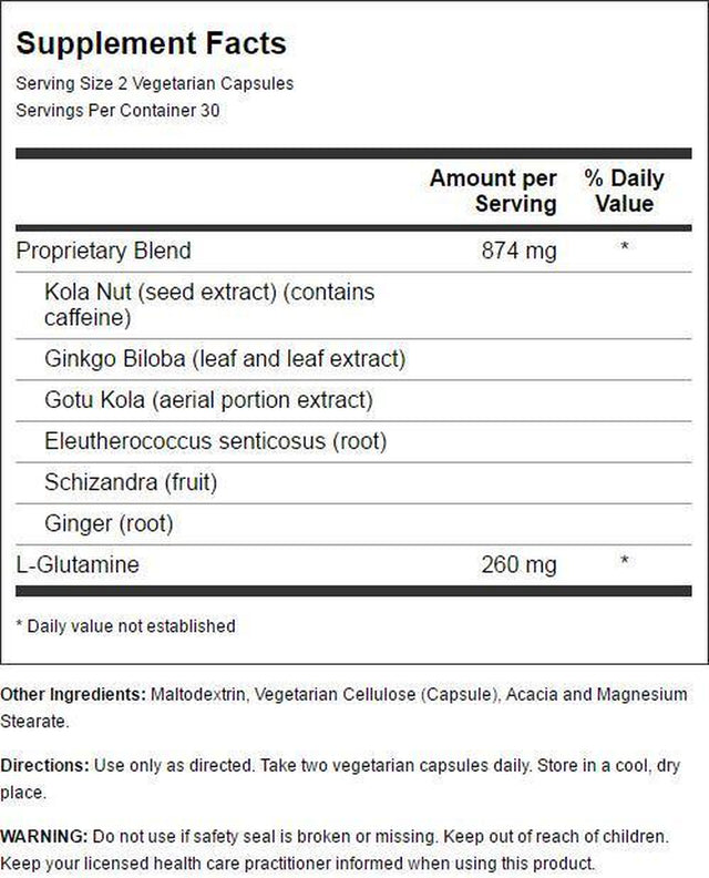 Natural Balance Brain Pep | Brain Function Supplement with Ginkgo Biloba, Kola Nut | Helps Support Improved Memory, Focus & Mental Clarity | 60 Capsules