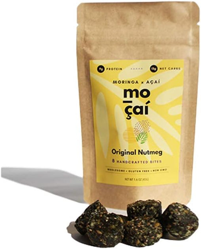 Healthy Snack Pack | Moringa & Açaí | Set of 6 | Organic Ingredients | High Protein | Low Sugar | Low Carbs | Gluten Free | Energy Bites