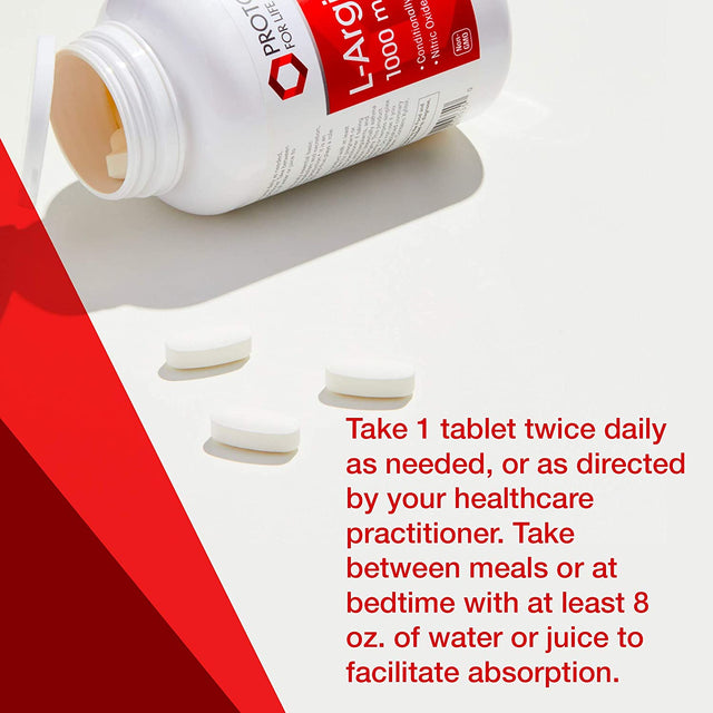 Protocol L-Arginine 1,000Mg - Nitric Oxide Precursor, Urea Metabolism & Protein Production* - Amino Acid Supplement - Pharmaceutical Grade - Dairy-Free, Keto-Friendly, Halal, Kosher - 120 Veg Caps