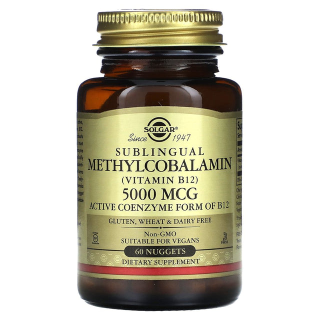 Solgar, Sublingual Methylcobalamin (Vitamin B12), 5,000 Mcg, 60 Nuggets