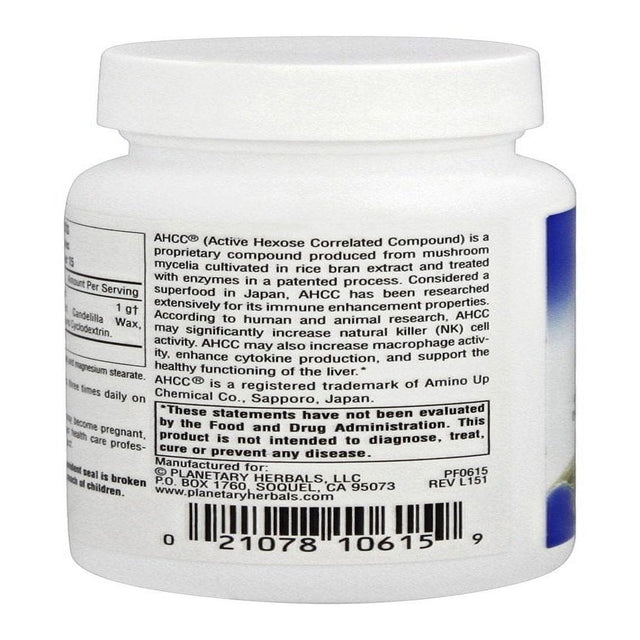 Planetary Herbals - AHCC 500 Mg. - 30 Capsules