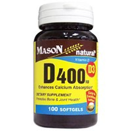 Mason Natural Vitamin D400 Iu Softgels for Bone and Joint Health - 100 Ea, 6 Pack