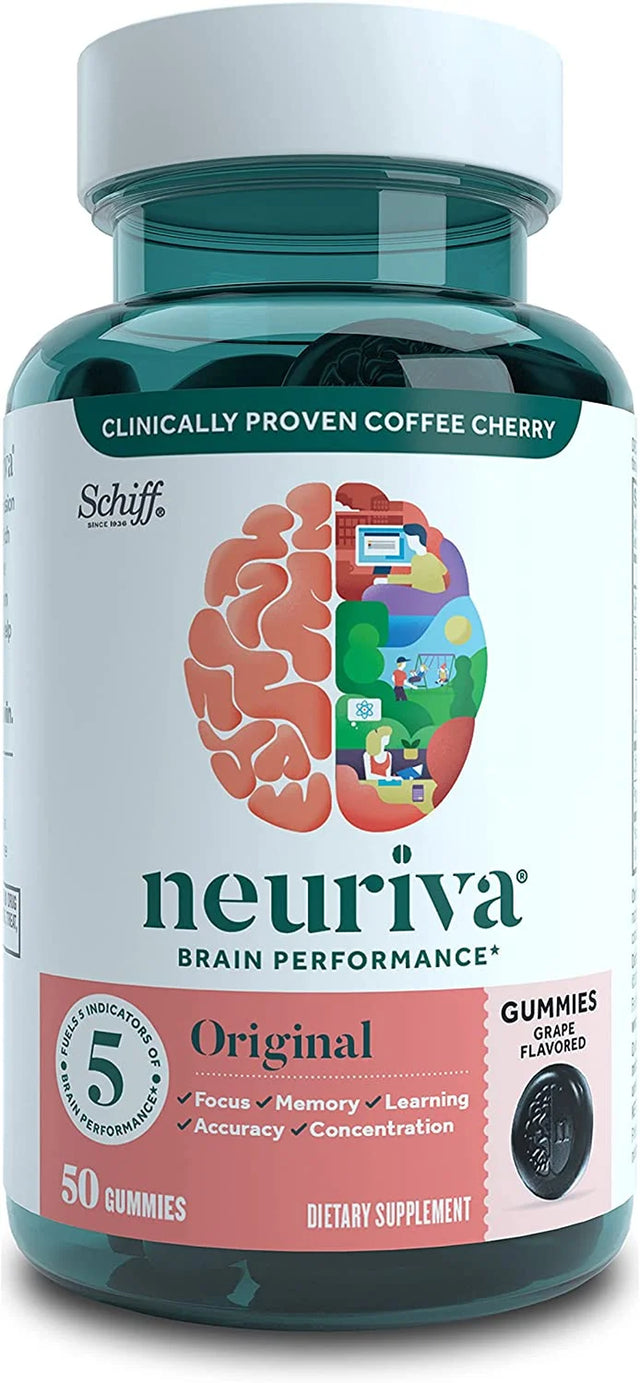 Neuriva Brain Performance - Original Gummies Grape 50 Gummies Pack of 2