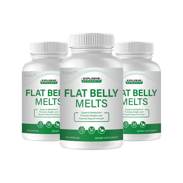 (3 Pack) Flatbelly Melts Capsules - Flat Belly Melts Natural Formula Capsules