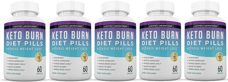 (5 Pack) Keto Diet Burn Diet Pills Advanced Ketogenic Support Exogenous Ketones Ketosis for Men Women 300 Capsules