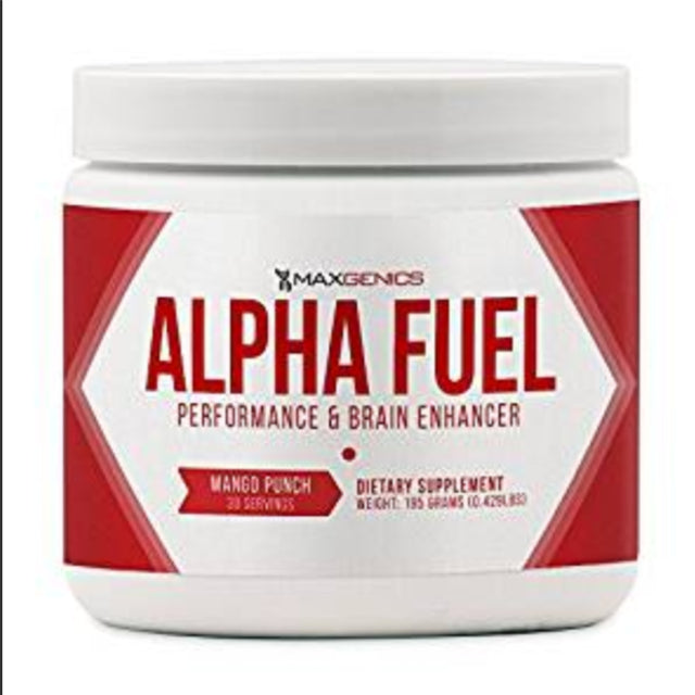 Maxgenics Alpha Fuel Pre Workout Performance Testosterone Booster and Brain Enhancer Supplement 30 Servings