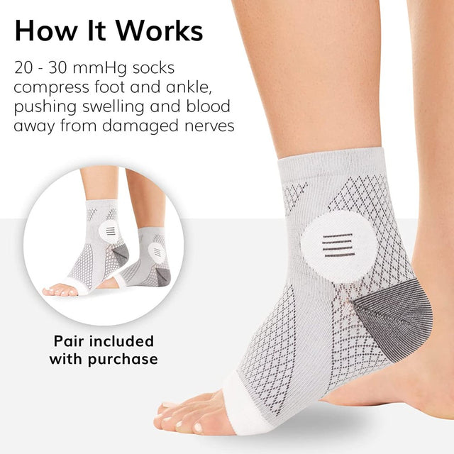 2Pair Neuropathy Socks - Peripheral Neuritis Compression Diabetic Toeless Foot Sleeves for Nerve Damage Pain in Feet, Ankle Gout, Plantar Fasciitis Relief Brace for Men and Women