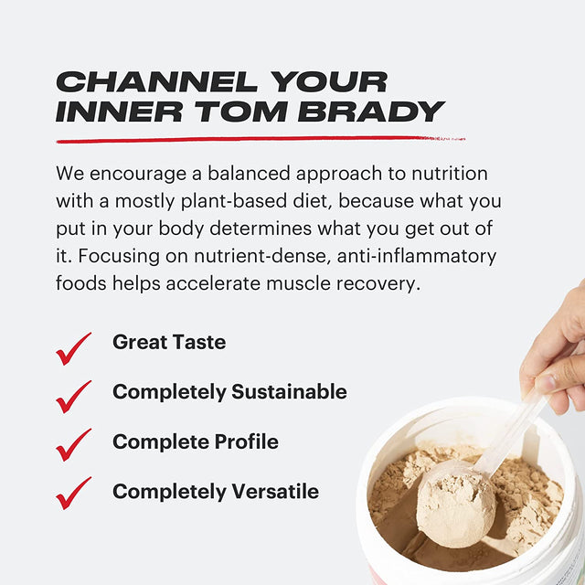 TB12 Plant Based Protein Powder, Sustainably Sourced Pea Protein, Vanilla, Vegan, 1G Net Carb, Non-Gmo, Dairy-Free, Sugar-Free (18 Servings / 1.26Lbs)