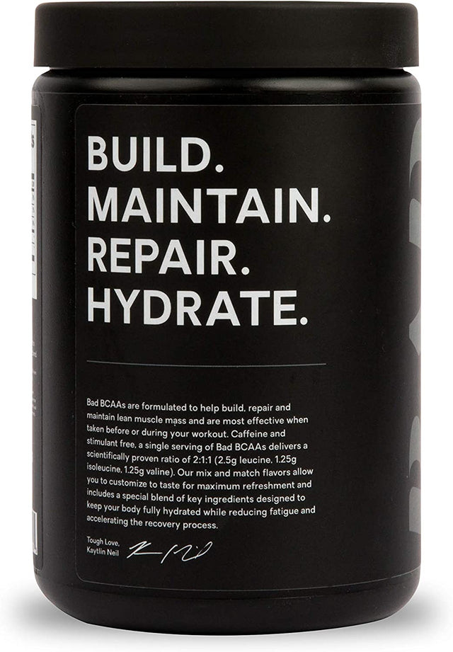 Bad Athletics Strawberry BCAAS for Women | Branch Chain Amino Acids Help Repair and Maintain Muscle Mass | Stimulant Free, Hydration Blend & Scientifically Proven 2:1:1 BCAA Ratio | 30 Servings