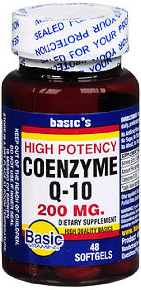 Basic'S Vitamins Coenzyme Q-10 Softgels, 200 Mg, 48 Count