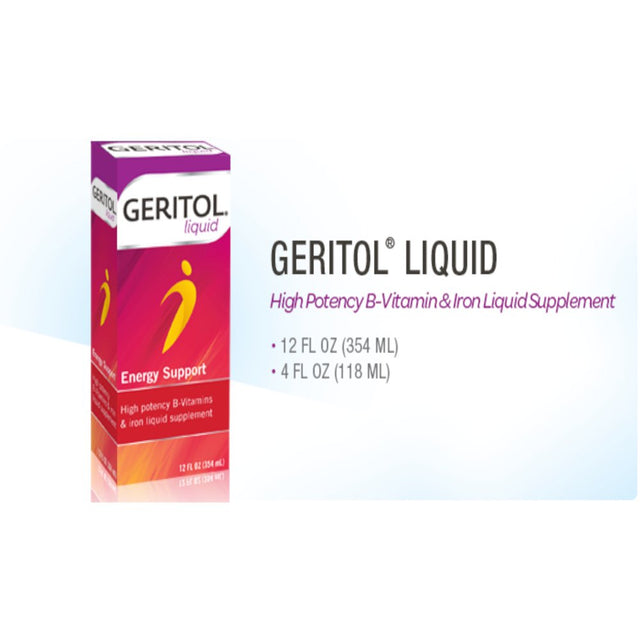 4 Pack Geritol Liquid High Potency Vitamin & Iron Supplement 12Oz Each