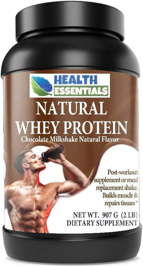 Natural Whey Protein, 28 Servings, Chocolate Milkshake, Post-Workout Supplement or Meal Replacement Shake, Whey Protein Powder Chocolate, Whey Isolate Protein Powder, Made in USA