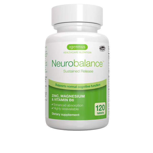 Igennus Neurobalance Zinc Picolinate, Magnesium & Vitamin B6, Vegan, 120 Tablets