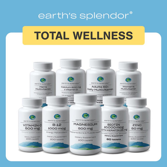 Earth'S Splendor Men'S Multivitamins, Overall Health and Wellness Support, 120 IU Chewable Tablets, 120 Count