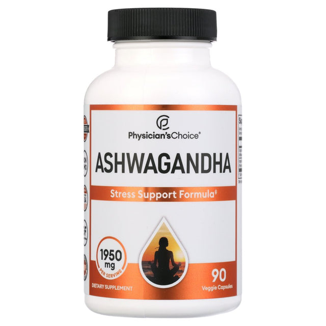 Physician'S Choice Ashwagandha Herbal Supplements, 3 Capsules per Serving, 90 Count