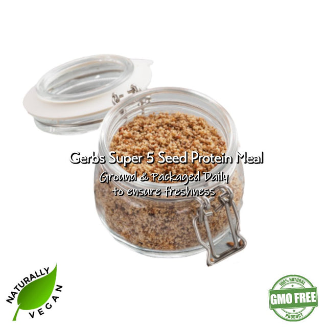 GERBS Ground Super Five Seed Meal, 16 Ounce Bag, Top 14 Food Allergy Free, Non GMO -Vegan, Keto, Paleo Friendly