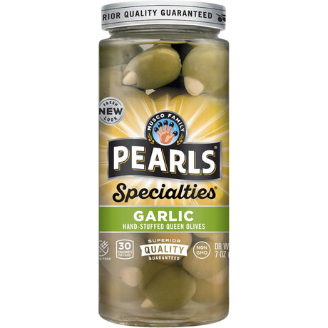 Pearls Specialties Garlic Stuffed Queen Olives 7 Oz. Jar