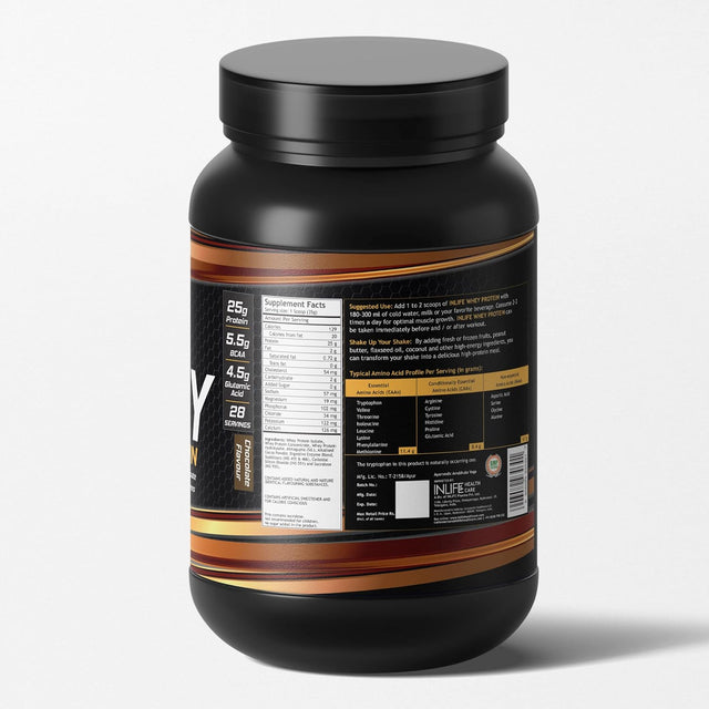 Whey Protein Powder with Isolate Concentrate Hydrolysate & Digestive Enzymes - 1 Kg (Chocolate Flavour)