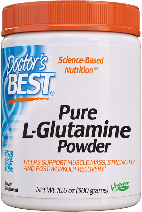 Doctor'S Best Pure L-Glutamine Powder, Supports Muscle Mass, Strength & Post-Workout Recovery, Amino Acid, 300G