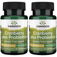 Swanson Cranberry plus Probiotics 5 Billion Cfu 60 Veg Caps 2 Pack