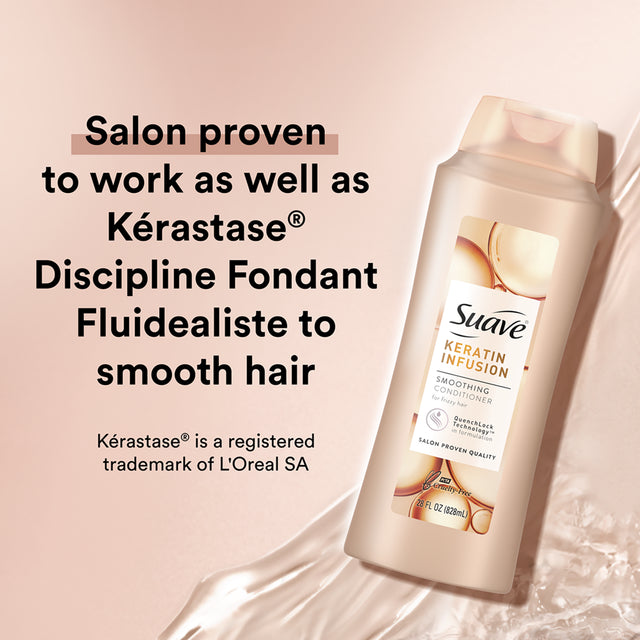 Suave Keratin Infusion Smoothing Conditioner for Frizzy Hair, 28 Oz