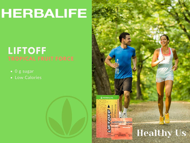 Herbalife LIFTOFF Energy Tablets - Tropical Fruit Force, Naturally Flavored, Instant Energy Drink Tablets for Natural Boost of Energy, Clears Minds, On-The-Go, 60 Tablets (Pack of 1)