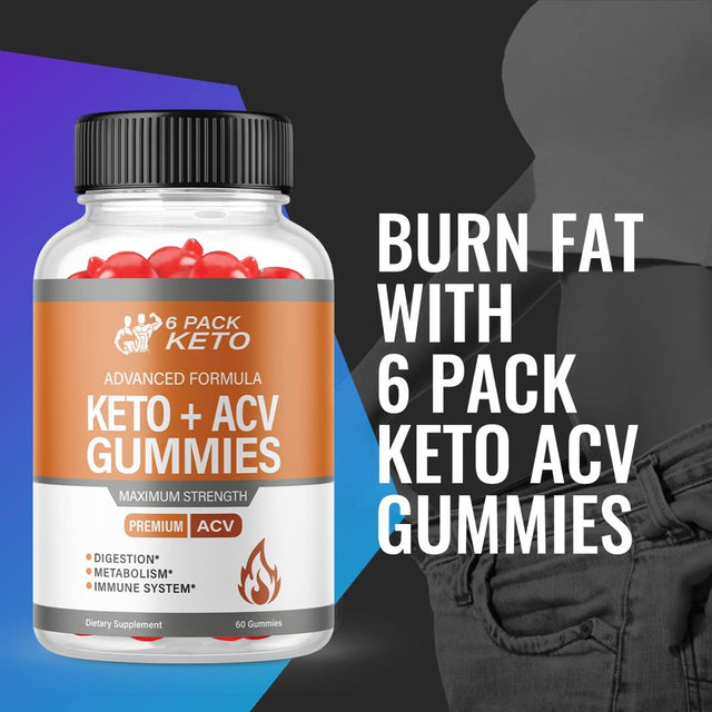 (3 Pack) 6 Pack Keto ACV Gummies - Supplement for Weight Loss - Energy & Focus Boosting Dietary Supplements for Weight Management & Metabolism - Fat Burn - 180 Gummies