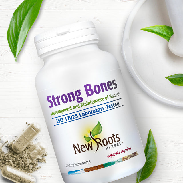 New Roots Herbal Strong Bones - Calcium, Magnesium, Vitamin D3, VIT C, Bioavailable K2 (MK-7) - GMO, Soy, Gluten Free - Supplement for Bone Health – (360 Veg Caps)