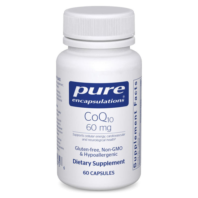 Pure Encapsulations Coq10 60 Mg | Coenzyme Q10 Supplement for Energy, Antioxidants, Brain and Cellular Health, Cognition, and Cardiovascular Support* | 60 Capsules