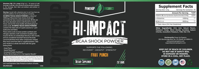 Hi-Impact BCAA Shock Powder (Fruit Punch)