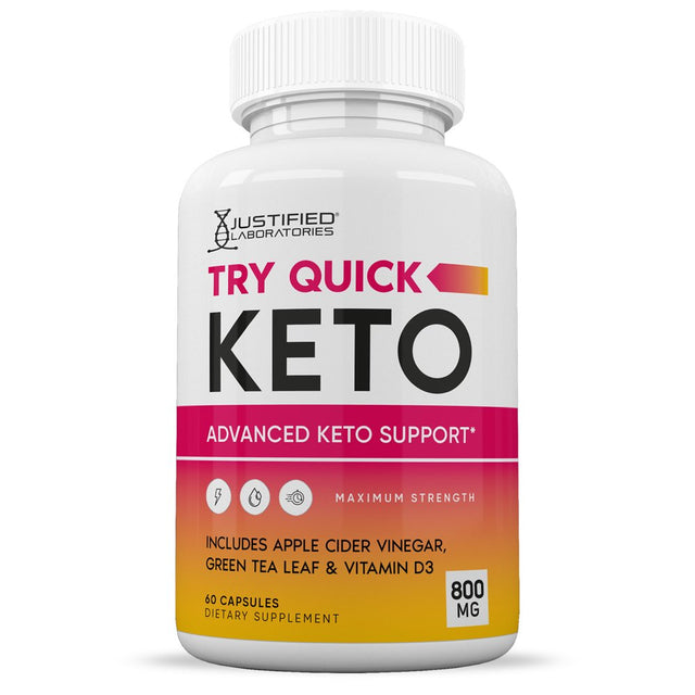 (2 Pack) Try Quick Keto ACV Pills 1275Mg Dietary Supplement 120 Capsules