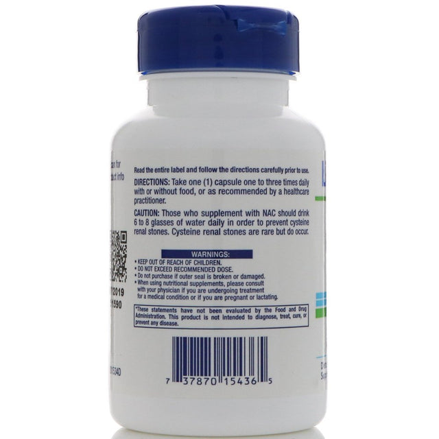 Life Extension N-Acetyl L-Cysteine 600Mg - Powerful Antioxidant NAC Supplement Pills for Liver Health and Healthy Glutathione Levels Support - Gluten Free, Non-Gmo, Vegetarian - 60 Capsules