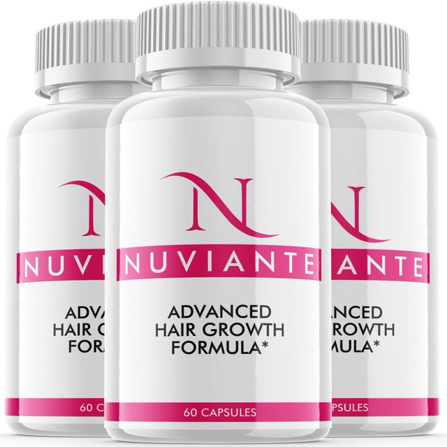 (3 Pack) Nuviante - Dietary Supplement for Hair Support - Revive and Nourish Hair Growth Advanced Formula - Boost Shine & Thickness - 180 Capsules